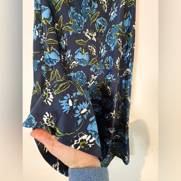 On 34th Floral Midi Slip Skirt Green/Blue Floral Print Sz Small Boho Cottagecore - Picture 4 of 7